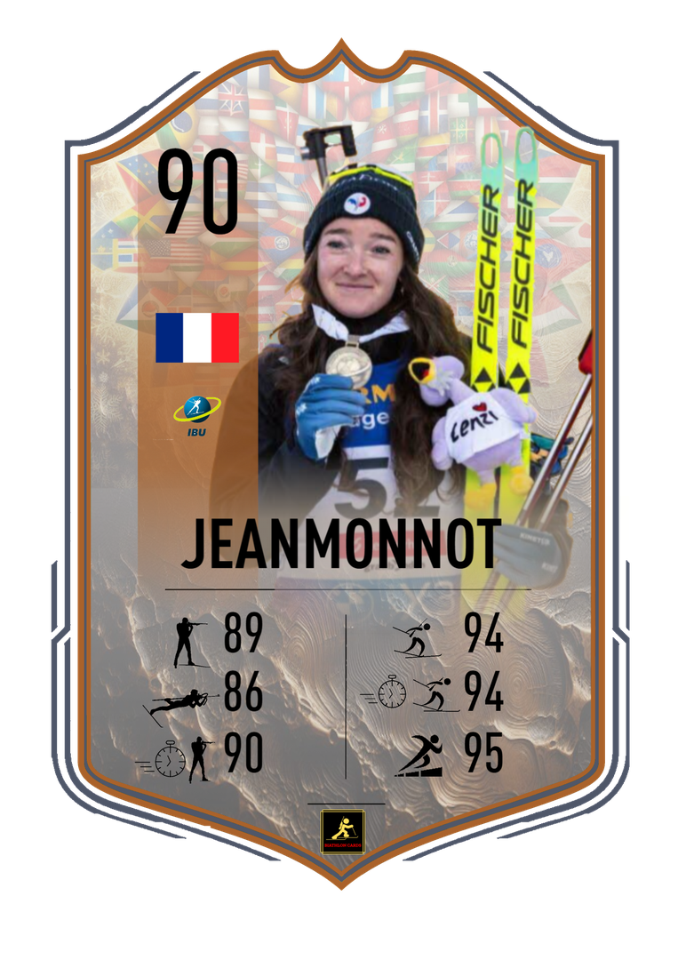 Lou Jeanmonnot - Lenzerheide 2025 World Championships Star - Women and Mixed Relays World Champion - 3rd of the Individual - Biathlon Cards